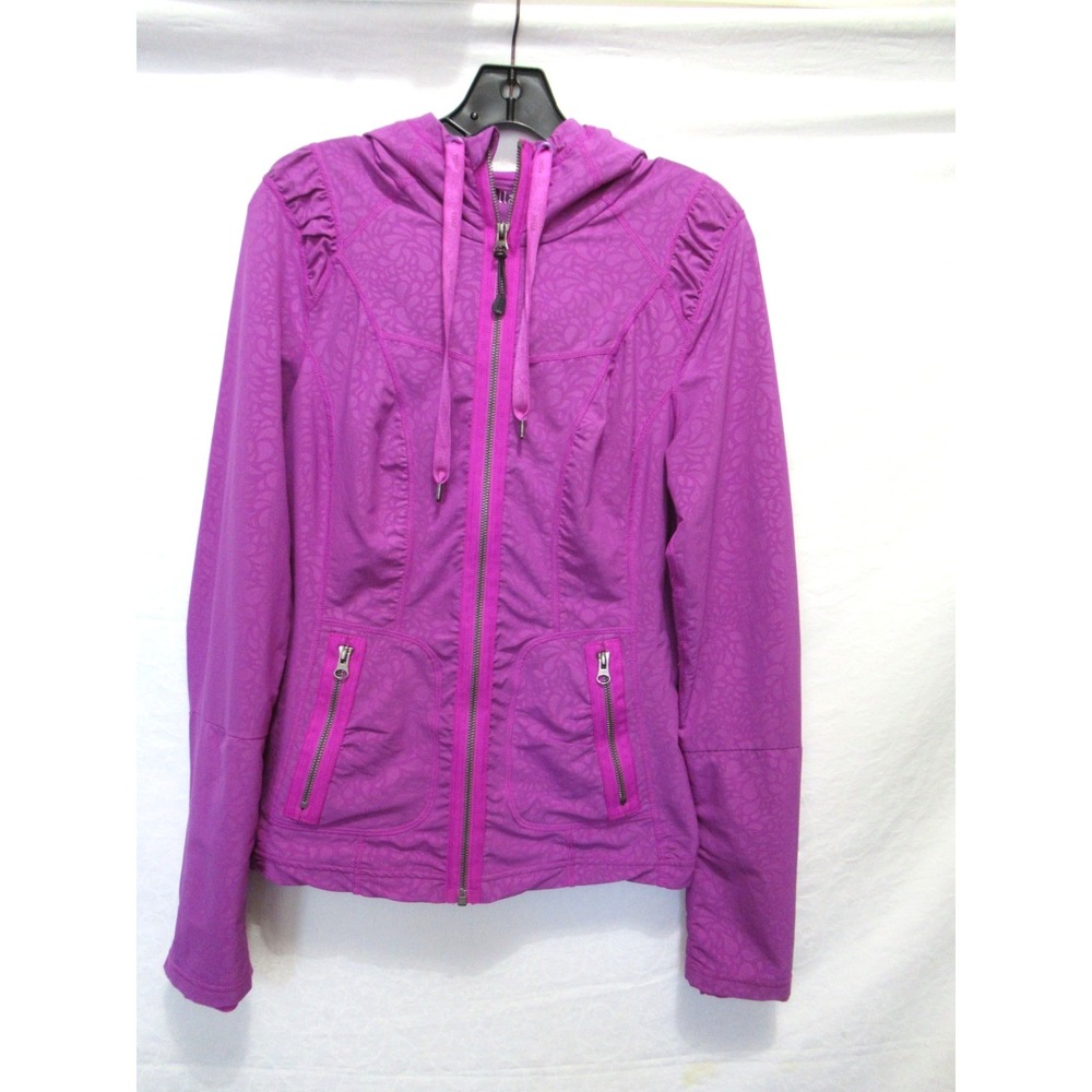 Zella Women's Medium Magenta Purple‎ Full Zip Hooded Yoga/Track Jacket